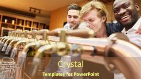  Presentation with pub - Audience pleasing presentation theme consisting of three-men-at-the-counter backdrop and a tawny brown colored foreground