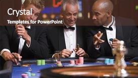  Presentation with roulette - Presentation theme having three men gambling at roulette background and a  colored foreground