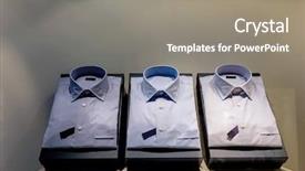  Presentation with symbol - PPT theme featuring mens fashion - three men's shirts in addition background and a gray colored foreground