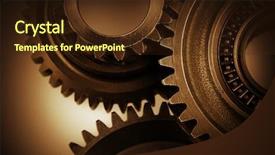  Presentation with metal - Colorful PPT theme enhanced with three metal cog gear backdrop and a wine colored foreground