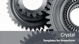  Presentation with gear - Presentation theme with three metal cog gear background and a dark gray colored foreground