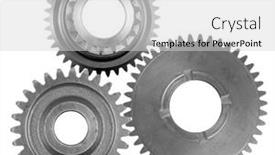  Presentation with metal - Amazing presentation theme having three-metal-gears-on-plain backdrop and a light gray colored foreground