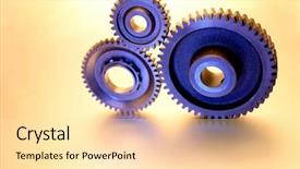  Presentation with gears - Presentation consisting of three metal gears together background and a lemonade colored foreground