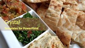  Presentation with turkish - Amazing PPT theme having 3 d close up - three middle eastern dips backdrop and a tawny brown colored foreground