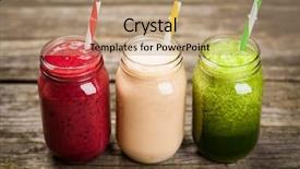  Presentation with smoothies - Presentation theme having three milkshakes and smoothies on wooden table background and a coral colored foreground