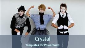  Presentation with mime - Slide deck consisting of three mime actors in action background and a  colored foreground