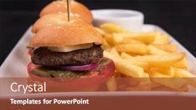  Presentation with burgers - Theme featuring three-mini-hamburgers-mini-burgers background and a tawny brown colored foreground