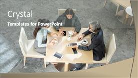  Presentation with strategies - Beautiful PPT layouts featuring three-modern-intercultural-brokers backdrop and a gray colored foreground