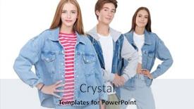  Presentation with teens - Slides enhanced with three-modern-teens-in-trendy background and a  colored foreground