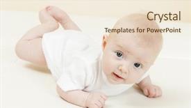  Presentation with baby girl - PPT theme having three months old baby girl background and a lemonade colored foreground