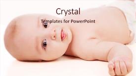  Presentation with baby - PPT theme consisting of three months old baby isolated background and a lemonade colored foreground