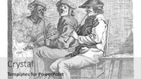  Presentation with music - Amazing PPT layouts having three-music-making-men-sit backdrop and a light gray colored foreground