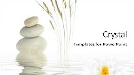  Presentation with lotus water - Theme featuring three natural grey stones balance background and a white colored foreground