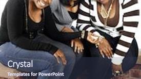  Presentation with teens - PPT theme having three older african american teens background and a tawny brown colored foreground