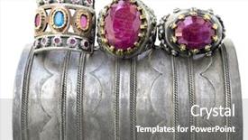  Presentation with silver - Colorful PPT theme enhanced with three ottoman style vintage rings backdrop and a gray colored foreground