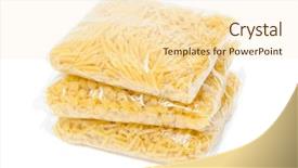  Presentation with pasta - Audience pleasing PPT theme consisting of three packets of pasta backdrop and a lemonade colored foreground