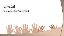  Presentation with pair of hands - Slides enhanced with three pairs of hands waving background and a white colored foreground