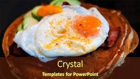  Presentation with black ceramic - Colorful theme enhanced with three-pancakes-with-fried-eggs backdrop and a tawny brown colored foreground