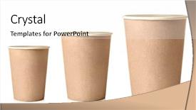  Presentation with paper cups - Colorful theme enhanced with three paper cups different sizes backdrop and a white colored foreground