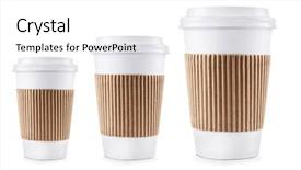 Presentation with paper cups - Beautiful theme featuring three paper cups different sizes backdrop and a white colored foreground