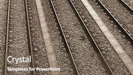  Presentation with parallel - Cool new presentation theme with three parallel railway tracks toned in sepia color backdrop and a violet colored foreground