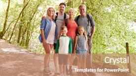  Presentation with generation family farm - Cool new slide deck with three paths - portrait of multi generation family backdrop and a coral colored foreground