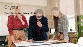  Presentation with mobile application - PPT layouts having three-pensive-intercultural-mobile-application background and a soft green colored foreground