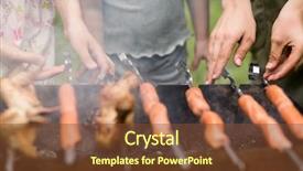  Presentation with turn around time - Slide set enhanced with three people turn around skewers background and a  colored foreground