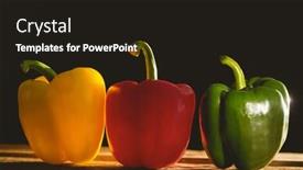  Presentation with peppers - Amazing slide deck having three peppers on chopping board with copy space backdrop and a wine colored foreground