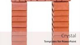  Presentation with white bricks - Audience pleasing PPT theme consisting of three perforated bricks shot on white background backdrop and a lemonade colored foreground