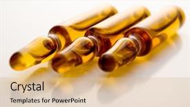  Presentation with reflection - Slides featuring three phials with reflection on white background background and a coral colored foreground