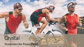  Presentation with training - Theme with three pictures composite of fitness background and a coral colored foreground