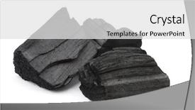  Presentation with charcoal - Theme enhanced with three pieces of charcoal isolated background and a white colored foreground