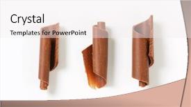  Presentation with white chocolate - Audience pleasing presentation design consisting of three pieces of chocolate curls backdrop and a white colored foreground