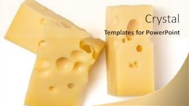  Presentation with white cheese - Presentation consisting of three-pieces-of-maasdam-cheese background and a lemonade colored foreground