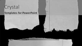  Presentation with newspaper - PPT theme with three-pieces-of-torn-newspaper background and a light gray colored foreground