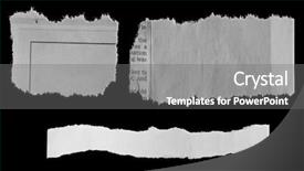  Presentation with black paper - PPT theme having three pieces of torn paper background and a gray colored foreground