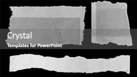  Presentation with newspaper clipping pieces of torn - Slides having three pieces of torn paper background and a gray colored foreground