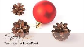  Presentation with pinecones - Cool new theme with three-pinecones-with-red-ball backdrop and a coral colored foreground
