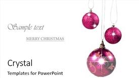  Presentation with white christmas - Audience pleasing slides consisting of three pink christmas baubles backdrop and a  colored foreground