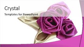  Presentation with pink silk - Presentation theme enhanced with three pink handmade silk roses background and a white colored foreground