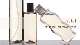  Presentation with hand sanitizer - Cool new slide deck with three-plastic-bottles-of-hand backdrop and a cream colored foreground