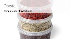  Presentation with plastic containers - Presentation with three-plastic-containers-with-superfood background and a white colored foreground