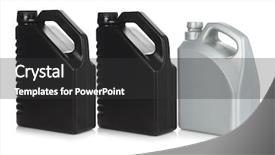  Presentation with motor engine - Cool new PPT layouts with three plastic motor oil backdrop and a dark gray colored foreground