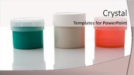  Presentation with floral border over white - Presentation theme consisting of capacity - three plastic can over white background and a white colored foreground