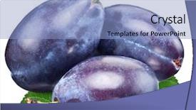  Presentation with paths - PPT theme enhanced with three plums with leaf file background and a light blue colored foreground