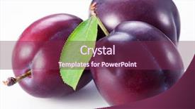  Presentation with leaves - Beautiful slides featuring three plums with plum leaves backdrop and a violet colored foreground