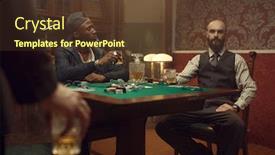  Presentation with poker - Beautiful theme featuring three-poker-players-with-whiskey backdrop and a tawny brown colored foreground