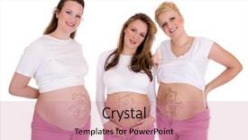  Presentation with babies - Theme consisting of three pregnant women drawing babies background and a coral colored foreground