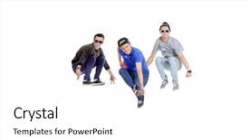  Presentation with hip hop dancing - Presentation theme consisting of three professional dancers dancing hip background and a white colored foreground